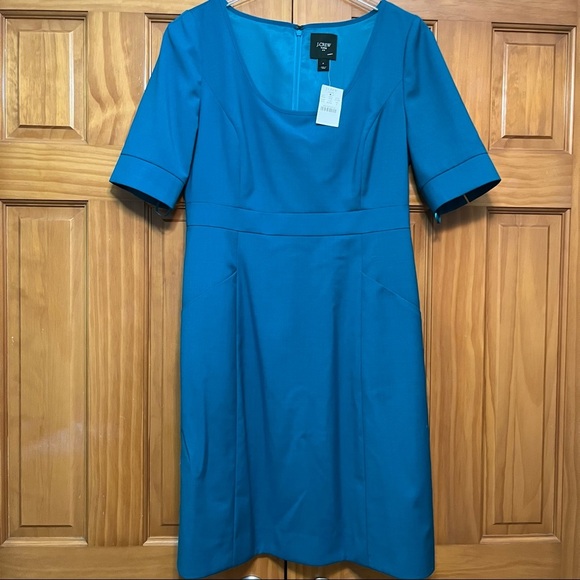 J.Crew Turquoise Suiting Dress Size 8 NWT